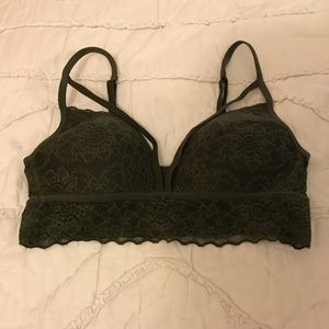 Victoria secret lace bralette (army green) XS